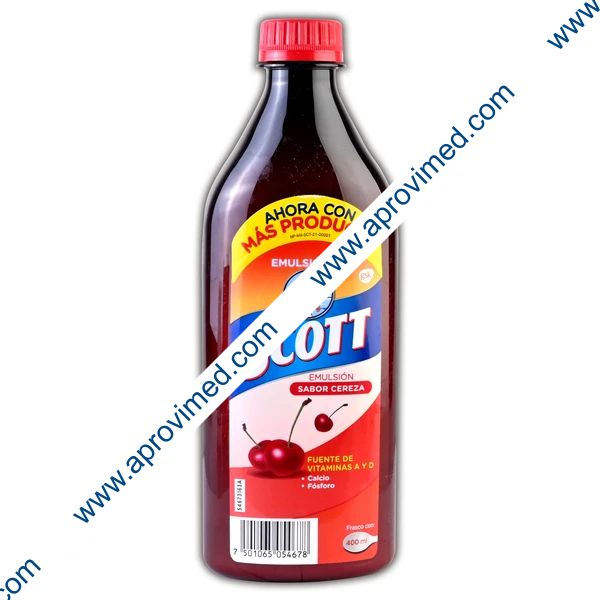 EMULSIÓN DE SCOTT Sabor Cereza Fco. 400 ML.