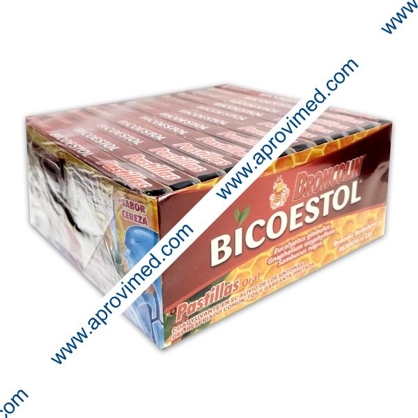 BICOESTOL Sabor Cereza Cartera c/8 PASTILLAS Exh. c/12 Pzs.