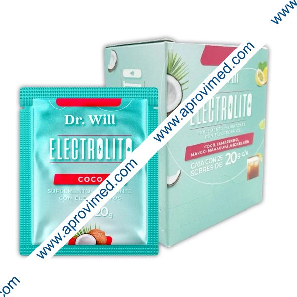ELECTRÓLITO Suplemento Hidratante (Dr. Will) Sab. COCO c/25 SOBS. 20 G.