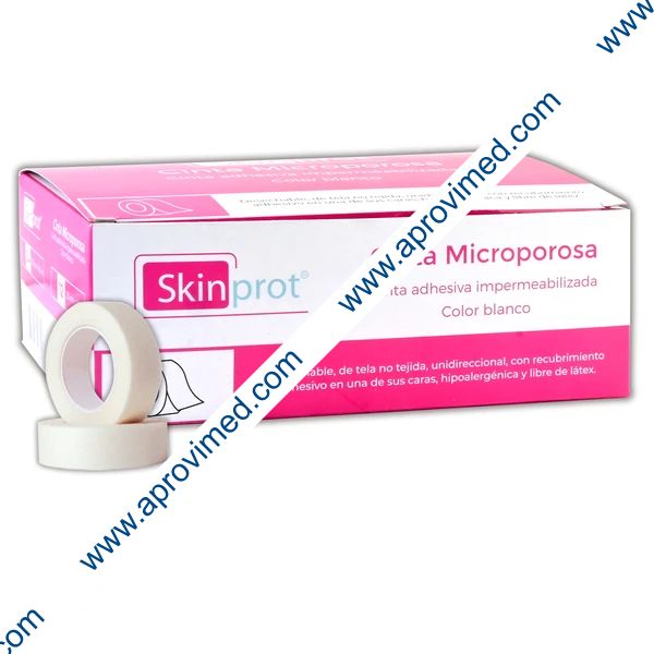 CINTA MICROPOROSA (SkinProt) Rollo Col. Blanco A: 2.50cm; L: 10m. Caja c/12 Pzs.