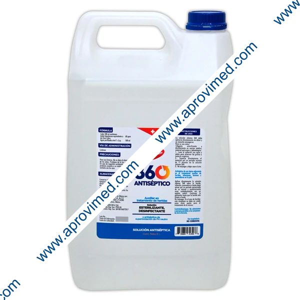 360 ANTISÉPTICO SOLUCIÓN Envase c/5 L. 60 PPM.