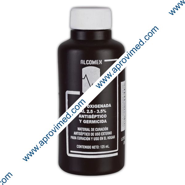 AGUA OXIGENADA (Alcomex) SOLUCIÓN al 2.5-3.5% Fco. 125 ML.