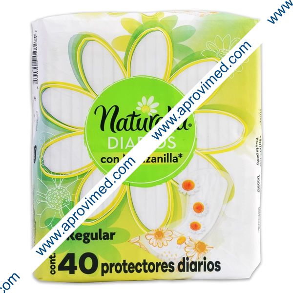 NATURELLA DIARIOS c/MANZANILLA Flujo Regular c/40 Pzs.