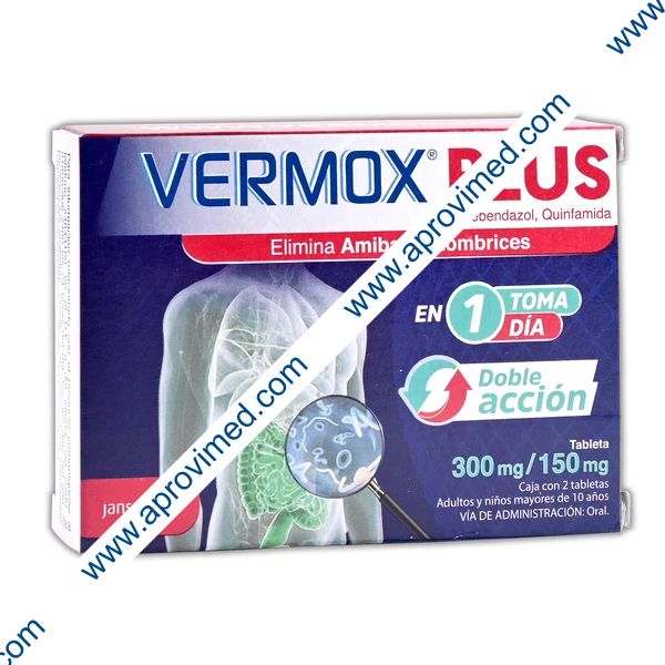 VERMOX PLUS c/2 TABS. 300/150 MG.
