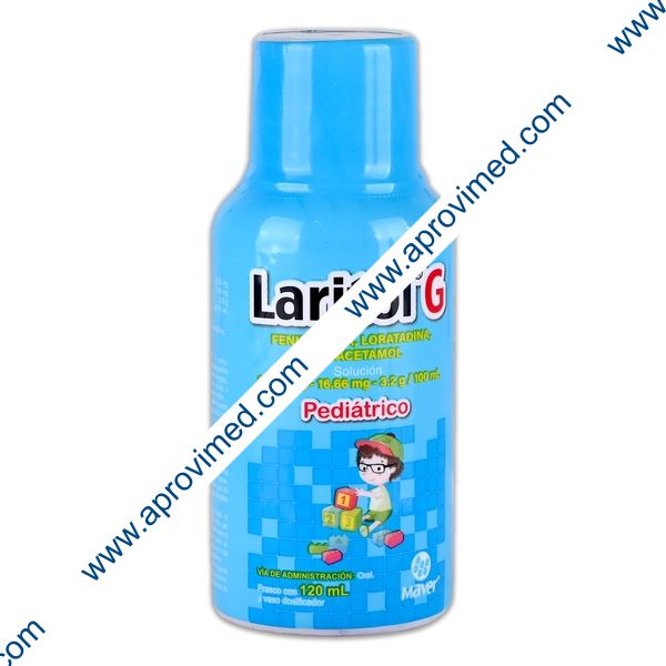 LARITOL-G SOL. Pedtco. Fco. 120 ML. 33.33 MG-16.66 MG-3.2 G/100 ML.