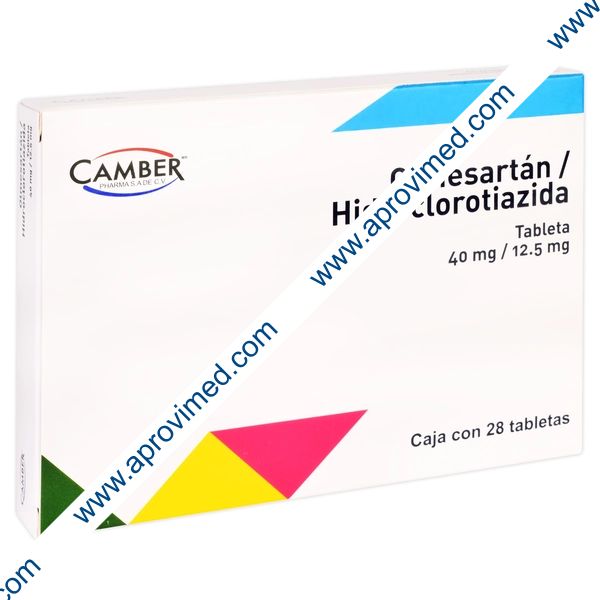 OLMESARTÁN/HIDROCLOROTIAZIDA (Camber) c/28 TABS. 40/12.5 MG.