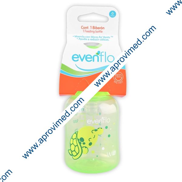 BIBERÓN "Evenflo" Colores Varios c/MAMILA 4 OZ/120 ML.
