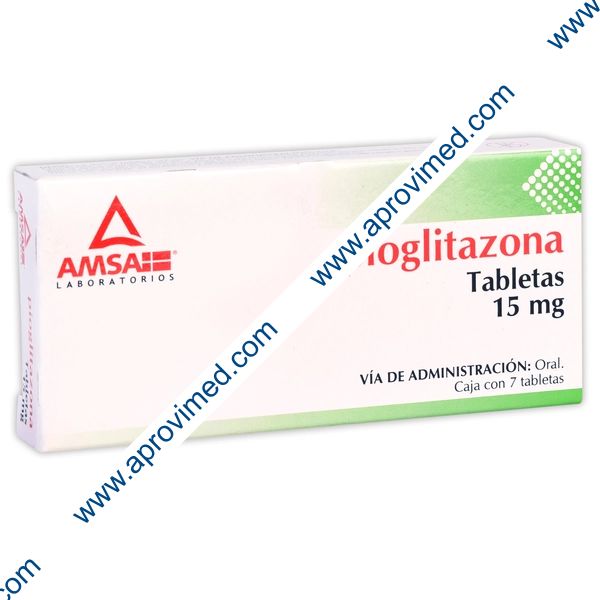 PIOGLITAZONA (Amsa) c/7 TABS. 15 MG.