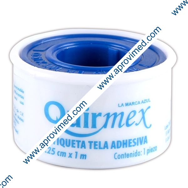 TELA ADHESIVA IMPERMEABLE (Quirmex) Carrete A: 1.25cm; L: 1mt. c/1 Pza.