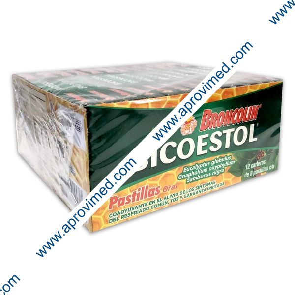 BICOESTOL Sabor Limón Cartera c/8 PASTILLAS Exh. c/12 Pzs.