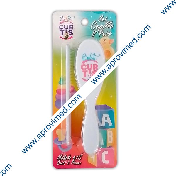 SET CEPILLO/PEINE Para Bebé (Curtis) Mod. 61C Blister c/2 Pzs.