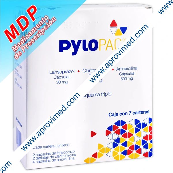 PYLOPAC c/7 CARTERAS c/8 CAPS/TABS. 30/500/500 MG.