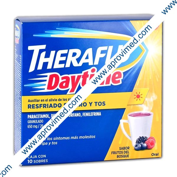THERAFLU DAYTIME c/10 SOBS. GRANULADO Sab. Frutos del bosque 650/20/10 MG.