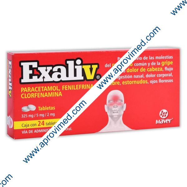 EXALIV c/24 TABS. 325/5/2 MG.