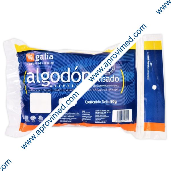 ALGODON ABSORBENTE PLISADO (Galia) Bolsa c/ 50 G.