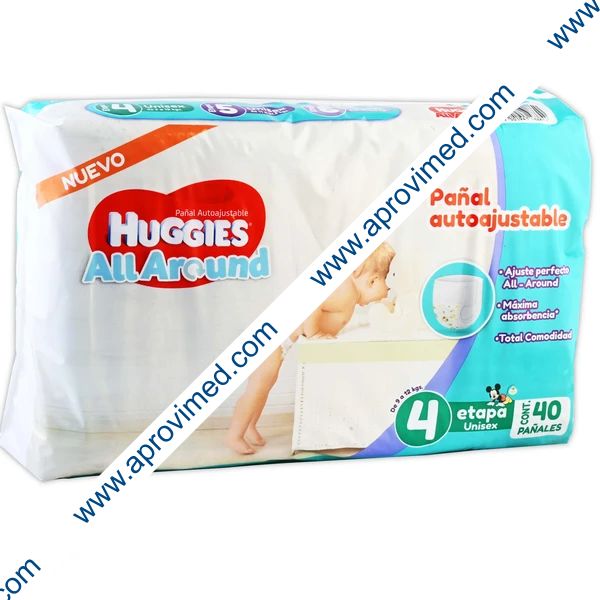 HUGGIES ALL AROUND (Etapa 4 / 9-12 Kg.) UNISEX c/40 Pzs.