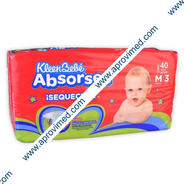 KLEENBEBÉ ABSORSEC ¡SEQUECITO! MEDIANO (Etapa 3 / 7-10 Kg.) c/40 Pzs.