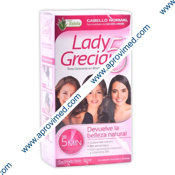 LADY GRECIAN 5 CABELLO NORMAL Castaño a Negro 120 ML.