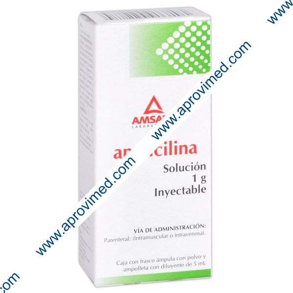 AMPICILINA (Amsa) Sol. Iny. c/1 FCO. AMP. 1 G/5 ML.