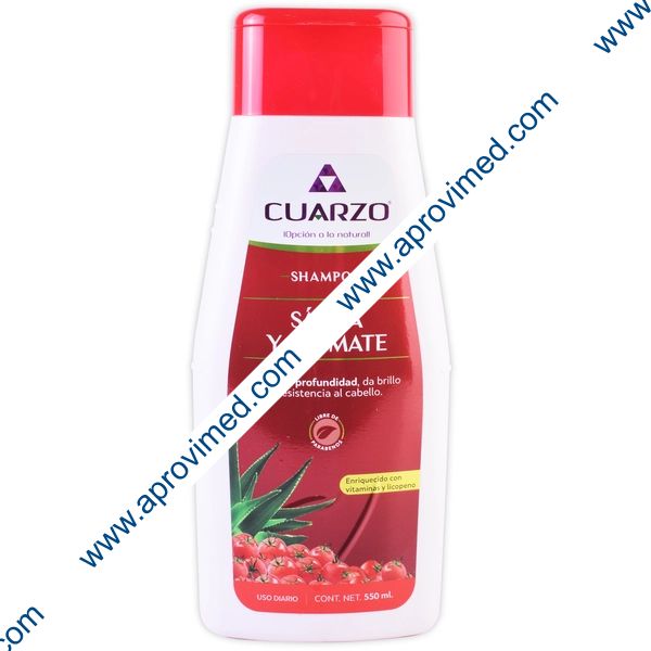 SHAMPOO SÁBILA y JITOMATE (Cuarzo) Fco. 550 ML.