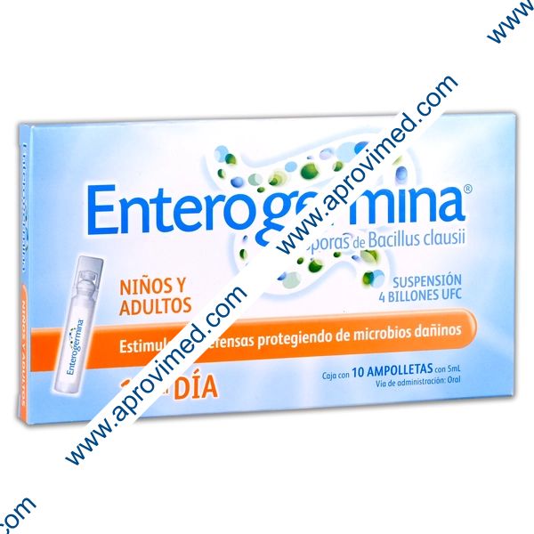 ENTEROGERMINA SUSP. Niños/Adultos c/10 AMPTAS. 5 ML. 4 BILLS. UFC.