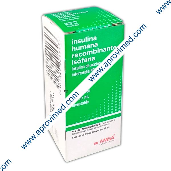 INSULINA ISÓFANA (Amsa) Susp. Iny. c/1 FCO. AMP. 10 ML. 100 UI/1 ML.