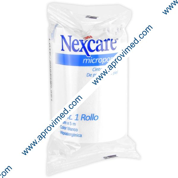 NEXCARE MICROPORE Rollo Col. Blanco A: 5cm. (2"); L: 5m. Bolsa c/1 Pza.