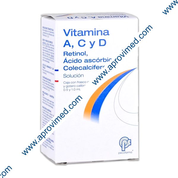 VITAMINA A,C,D (Psicofarma) SOL. Fco. Got. 15 ML. 9000 UI-125 MG-1800 UI/1 ML.