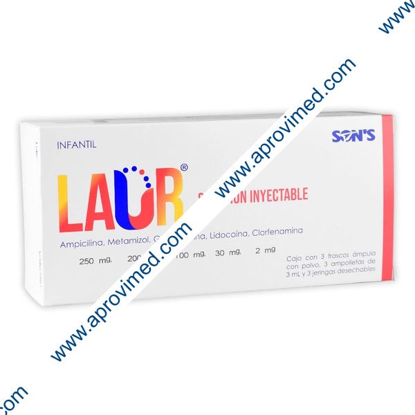 LAUR Infantil Sol. Iny. c/3 FCO. AMP. 250 MG. y 3 Jeringas.