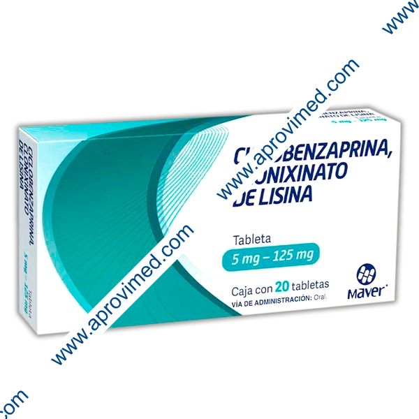 CICLOBENZAPRINA/CLONIXINATO DE LISINA (Maver) c/20 TABS. 5/125 MG.