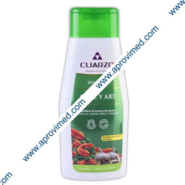 SHAMPOO CHILE Y AJO Uso Diario (Cuarzo) 550 ML.