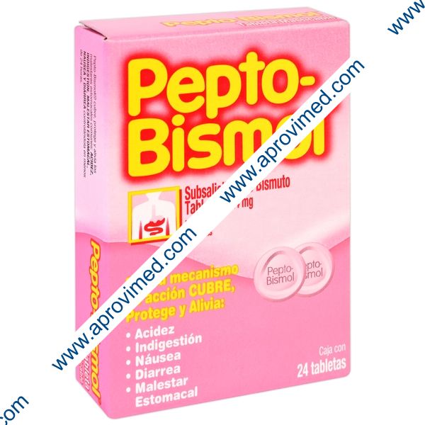 PEPTO-BISMOL Sabor Anís c/24 TABS. Masticables 262.4 MG.