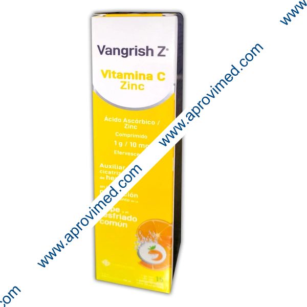 VANGRISH Z c/15 COMPS. EFERVS. Sab. Naranja 1000/10 MG.