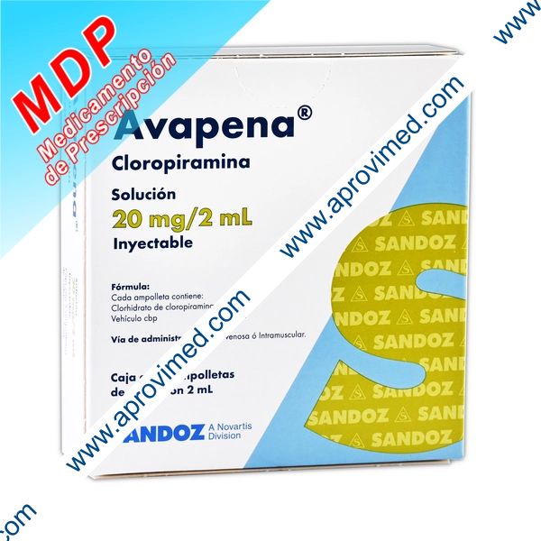AVAPENA Sol. Iny. c/5 AMPTAS. 20 MG/2 ML.