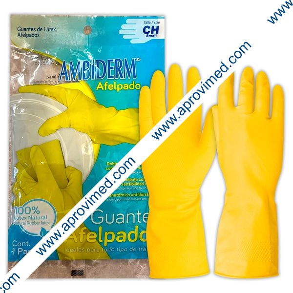 GUANTES DE LÁTEX Afelpados (Ambiderm) Talla CH. c/1 PAR.