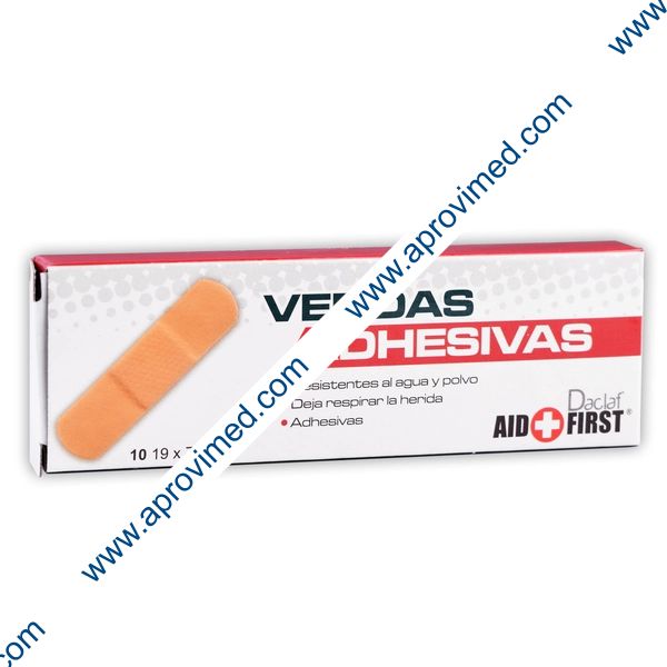 VENDITAS ADHESIVAS ESTÉRILES (Daclaf) 19x72mm. Caja c/10 Pzs.
