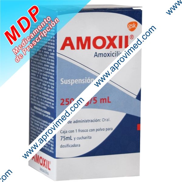 AMOXIL SUSP. Fco. 75 ML. 250 MG/5 ML.