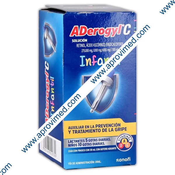 ADEROGYL-C SOL. Infantil Fco. Gotero 30 ML. 275.000-1.000-6000 MG/100 ML.