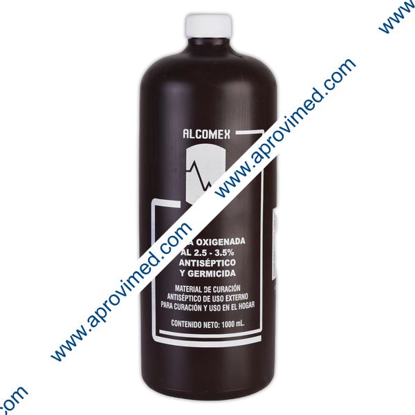 AGUA OXIGENADA (Alcomex) SOLUCIÓN al 2.5-3.5% Fco. 1000 ML.