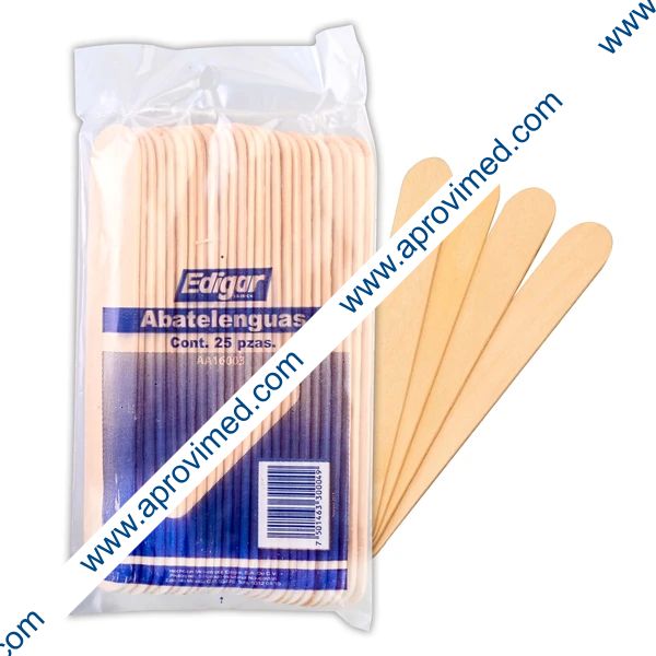 ABATELENGUAS de MADERA (Edigar) Paq. c/25 Pzs.