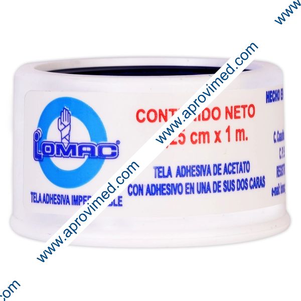 TELA ADHESIVA (Lomac) Carrete A: 1.25cm; L: 1m. c/1 Pza.
