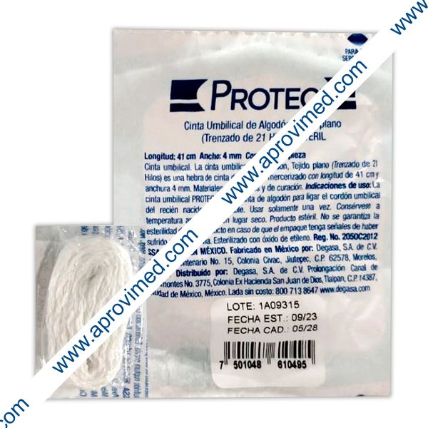 CINTA UMBILICAL Estéril (Protec) 4mm. X 41cm. c/1 Pza.