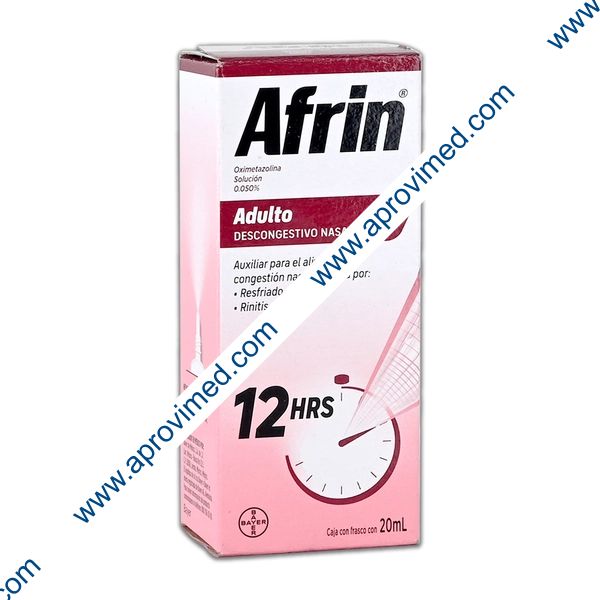 AFRIN Sol. Nasal 0.050% 12HRS. ADULTO Fco. Atomizador 20 ML.