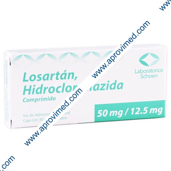 LOSARTÁN/HIDROCLOROTIAZIDA (Schoen) c/30 COMPS. 50/12.5 MG.