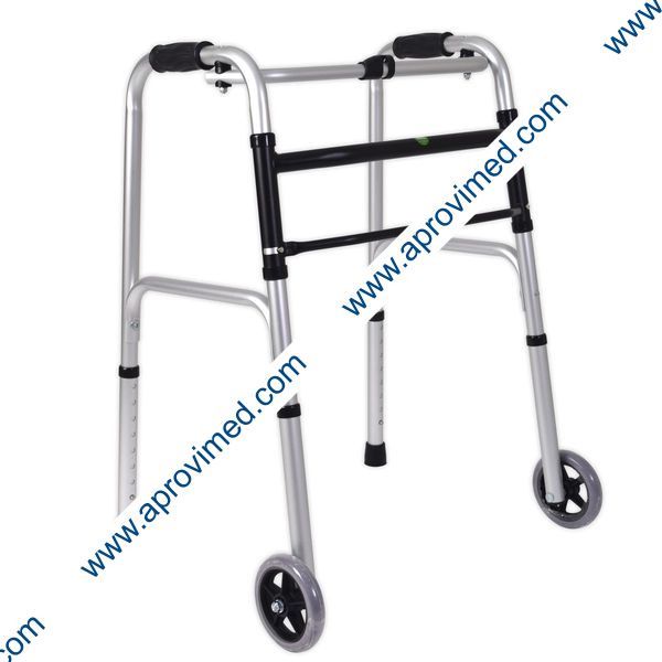 ANDADERA de ALUMINIO c/RUEDAS 5" (Eko-Mobility) Col. Plata