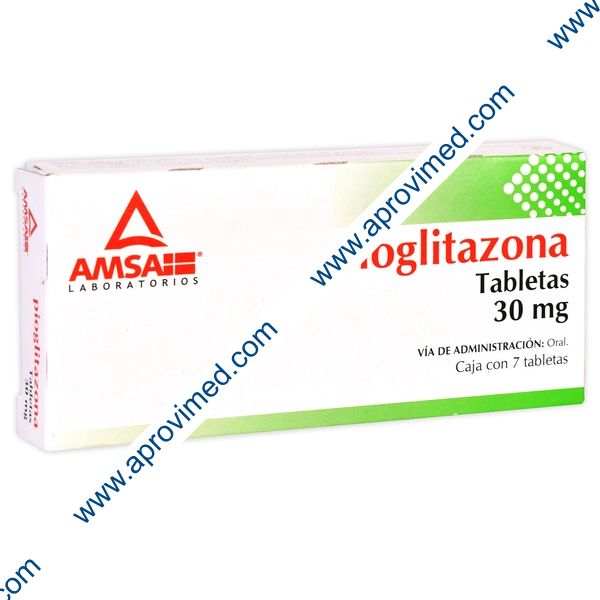 PIOGLITAZONA (Amsa) c/7 TABS. 30 MG.