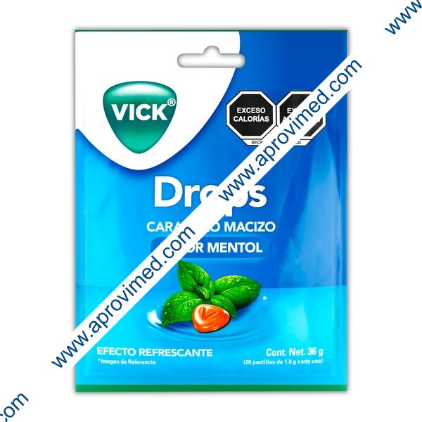 VICK DROPS Sab. Mentol Sob. c/20 PASTILLAS 1.8 G.