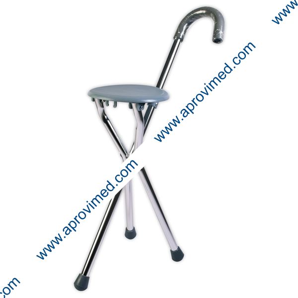BASTÓN PLEGABLE c/ASIENTO (S. Confort) Col. Plata.