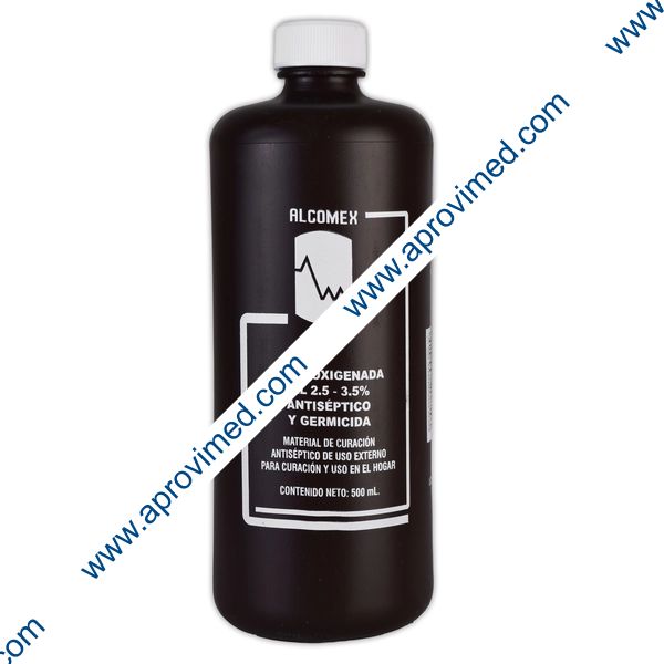AGUA OXIGENADA (Alcomex) SOLUCIÓN al 2.5-3.5% Fco. 500 ML.
