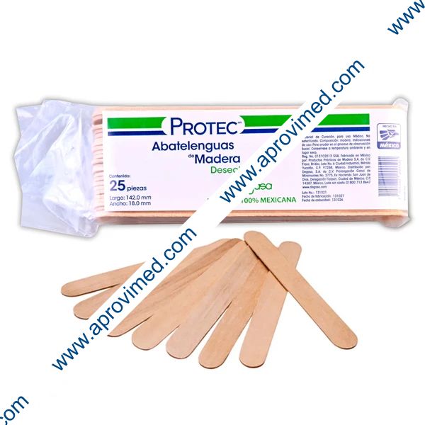 ABATELENGUAS de MADERA (Protec) Paq. c/25 Pzs.